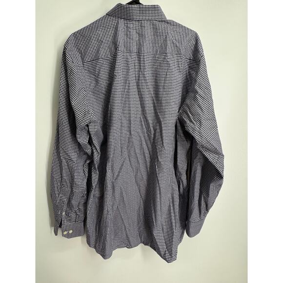 ETON Men's XXL 46/18 Black Gingham Check Color Dot Cotton Luxury Dress Shirt‎ - Picture 2 of 6